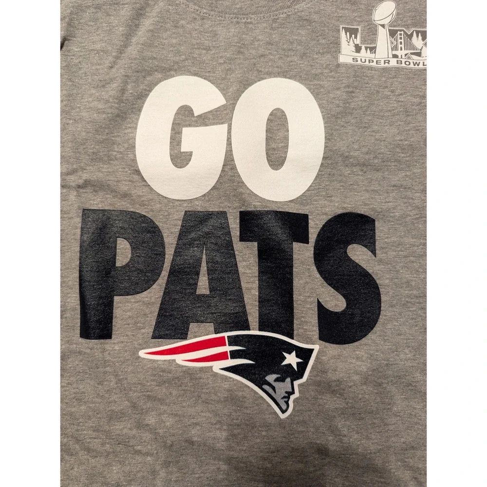 Nike Men New England Patriots Super Bowl 50 Go Pats T-Shirt Medium Gray Heather